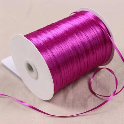 Decoratieve Satijnen Lint 3mm x 790m voor Cadeaus, Bruiloften en Creatieve Projecten - Fuchsia Kleur, Perfect voor Bloemenverpakking en Feestdecoratie