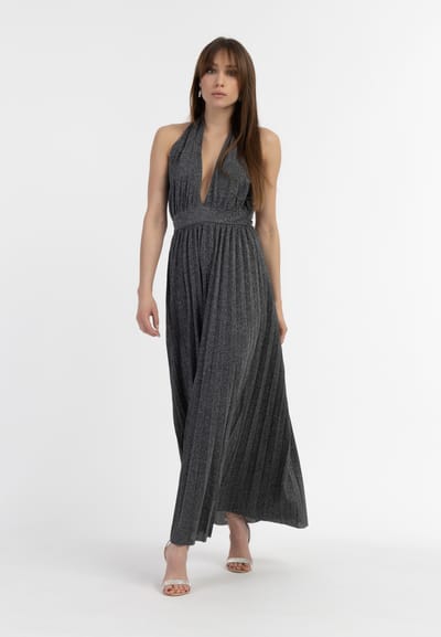Faina Maxi jurk Dames zwart zilver