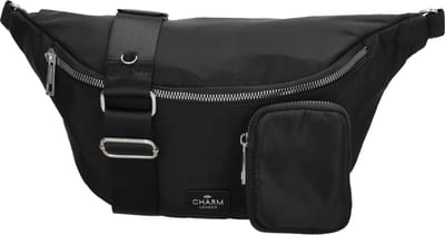 Charm London Odeon Heuptas Dames - Buiktas met verstelbare en afneembare schouderband - Tas van Nylon en Polyester met ritssluiting - Zwart
