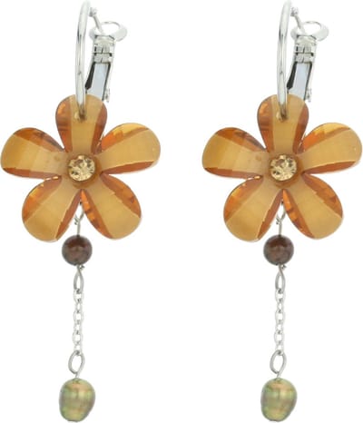 Behave - Oorbellen - Oorringen bloemenmotief - elegant alledaags - 4 cm