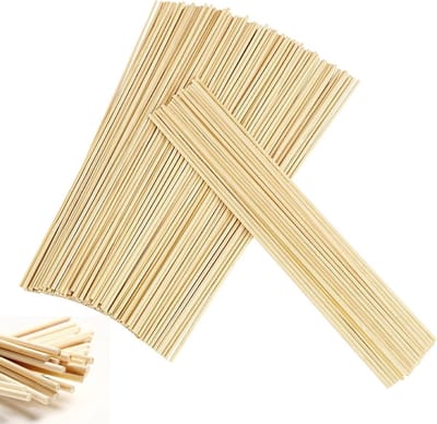 Set van 200 ronde houten stokjes 300 mm x 3 mm voor knutselen, ambachtelijke projecten, decoraties en DIY-activiteiten