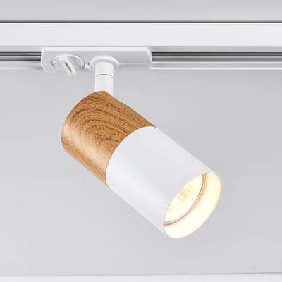Modern 1-fase railsysteem 1,5 meter wit mahonie houtoptiek - Linn
