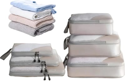 Compressie Tassen - Reis Organizers - Bagage Inpakken - Verbeterde Opslag - 6 Stuks - Zwart