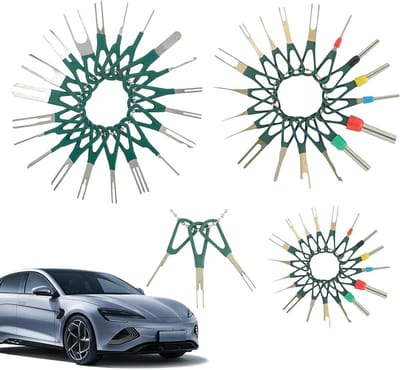 Elektrische Pin Verwijderaar - Terminal Tool - Auto Onderhoud - Roestvrij Staal - 15 cm - Zwart