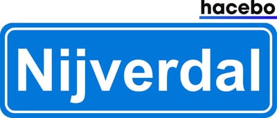 Hacebo - Plaatsnaam Sticker - 29x10 CM - Nijverdal sticker - Verkeersborden sticker - grappige cadeaus - Nijverdal