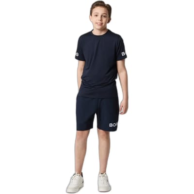 Björn Borg Sportbroek Kort Kinderen Jongens - Gerecycled Polyester - Donkerblauw - Maat 146/152