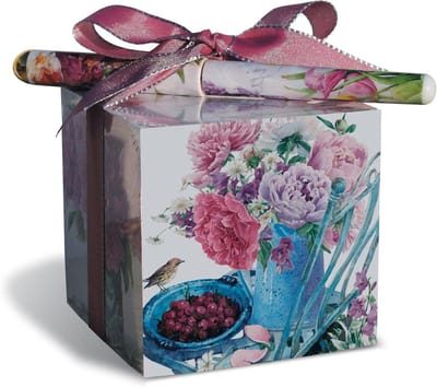 Papierblok Set - Notitieblok Pen - Notities Maken - Thema Tijdloze Schoonheid - 7.62 x 7.62 x 7.62 cm - Multicolor