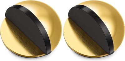 Zelfklevende vloerdeurstoppers Ovale roestvrijstalen deurstopper Vloergemonteerde halve maan Muurbeschermer Gepolijste deurstopper met lijm voor harde vloer Glazen deur (4 stuks) - Goud