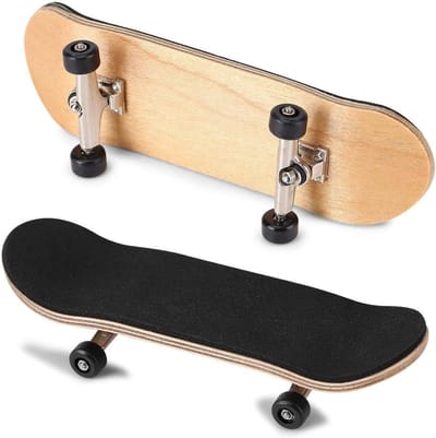 Mini Fingerboard Skate Set van Maple Hout en Alloy, Perfect voor Ontspanning en Vingerspellen (Zwart)
