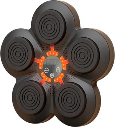 Bokstrainer - Bokstrainer met LED-verlichting - Bokstrainer met Bluetooth-muziekweergave - Slimme bokszak - Boksbal - Modern design - Zwart