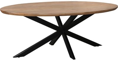 Goossens Nilo Eettafel - Hout - 240 x 76 x 110 cm - Ovaal - bruin