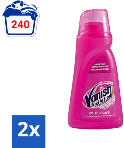 2 x Vanish Oxi Action - Veilige Kleur - Vlekkenverwijderaar Gel - Zonder Bleek - Gekleurde Was - 1 L - Vlekkenverwijderaar - Wasmiddel - Gekleurde Was - Vlekken Verwijderen - Wasvlekken