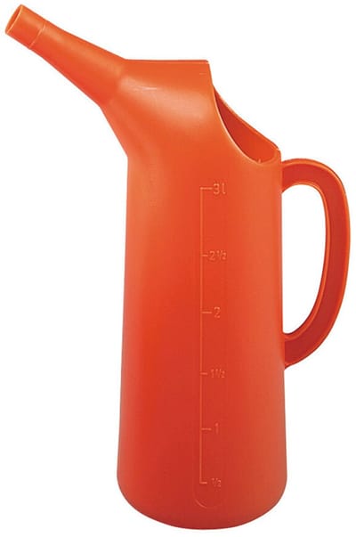 Lampa rode maatkan met schenktuit 3000 ml - gegradueerde kunststof mengkan met duidelijke schaalverdeling