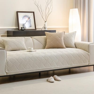 Pluche Bankkussen voor Alle Seizoenen, Stof Leer, Antislip Kussenhoes, Verdikte Winter Bankhoes, Rugleuninghoes 70*70cm