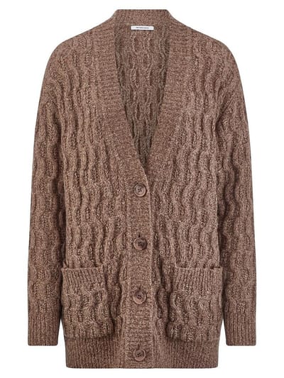Vest in trendy oversized stijl Van Peter Hahn bruin