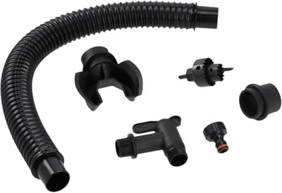 Regenton Aansluitset - Wateropvang Set - Regenwater Verzamelen - Compleet Installatiegemak - Universeel - Zwart