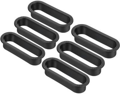 Ventilatieroosters Ovaal - Ventilatiehoezen Kast - Ventilatie Verbeteren - Krasbestendig ABS Plastic - 6 stuks - Zwart