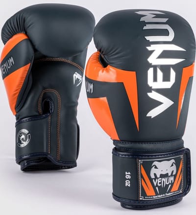 Venum Elite (Kick)Bokshandschoenen Navy Zilver Oranje