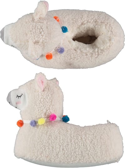 Apollo Kinder sloffen alpaca / lama - dieren pantoffels - beige - maat 29-30 - warme wintersloffen
