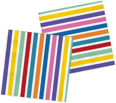 Folat - Servetten - Strepen Color Pop 33 x 33 cm - 20 stuks.
