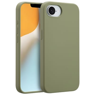 Accezz Hoesje - Geschikt voor Apple iPhone 17e / 16e - Liquid Silicone Backcover geschikt voor MagSafe - Cooper Green