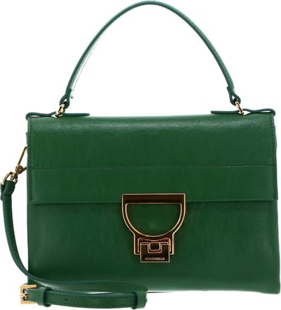 COCCINELLE Leren Handtas Schoudertas Arlettis Rock Handbag Craquele Leather Peppermint Groene