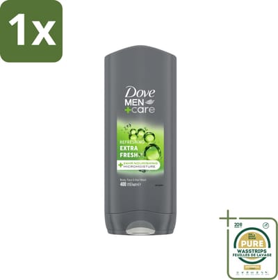 1 x Dove Douchegel Men+ Care Extra Fresh 400 ml- Douchegel Mannen - Reiniging Mannenhuid - Frisse Geur - Energie Onder De Douche - Milde Douchegel