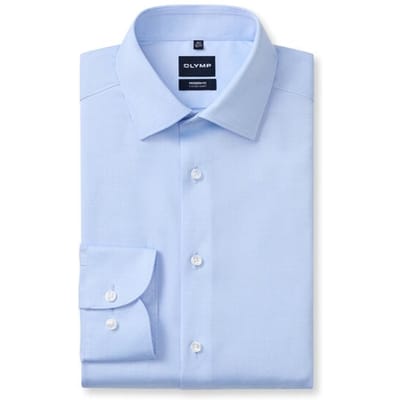 OLYMP Luxor modern fit overhemd (tattoo proof) - niet doorschijnend twill - lichtblauw - Strijkvrij - Boordmaat: 42 (EU maat: L)