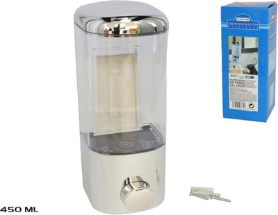 Zeepdispenser Wandmontage / Desinfectie Dispenser- Hangend Zeeppompje Muur - wit - Zeep pomp - 450ML - Zonder Batterijen!