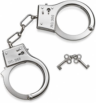 Okado Politie Handboeien Carnaval – Metaal – Inclusief Sleutels – Verkleedaccessoire voor Volwassenen – Zilver