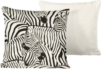 De Witte Lietaer Sierkussensloop Set Zebra Eggshell - 40 x 40 cm - Satijn Katoen