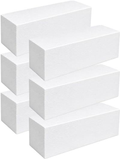 Piepschuim vormen - baksteen - 6x - 30 x 10 x 10 cm - styropor hobby / DIY vorm - basis knutselfiguren