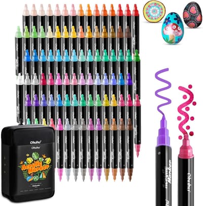 Alcohol Markers - Acrylmarkers - 90 Kleuren - Dubbele Punt (Fijn & Rond) - Waterdicht - Voor Creatieve Klussen
