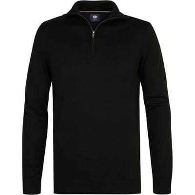 Petrol Industries - Heren Fijngebreide half-zip trui wheel - Zwart - Maat M