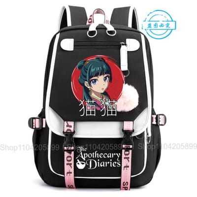 De Apothekersdagboeken Rugzak Anime Maomao Student Schooltas Jongens Meisjes Mochila Dagelijkse Campus Boekentas Casual Draagbare Rucksack 16 inches black