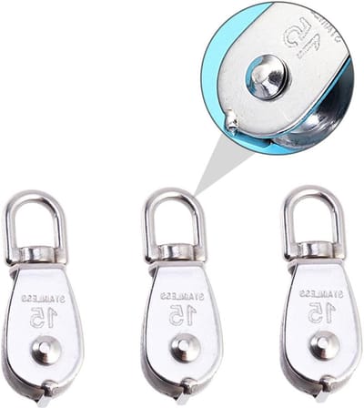 Tractie Katrol Set - Hefblok - Zware Objecten Tillen - Roestvrij Staal - 8 Stuks - Zilver