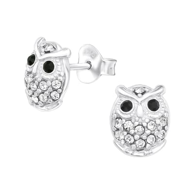 Montebello Oorbellen Alodie - 925 Zilver E-Coating - Uil - 7x8mm