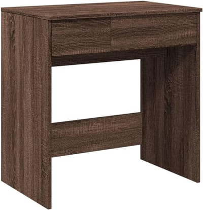 Kaptafel met Spiegel - Make-up Tafel - Cosmetica Opbergen - Inclusief Muurbeugel - 73x465x120 cm - Bruin Eikenkleurig