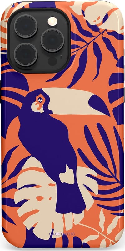 Casetastic Hoesje Geschikt voor Apple iPhone 15 Pro Max Magsafe - Stijlvolle Beschermende Duo-layer Case - Paradijs Toekan