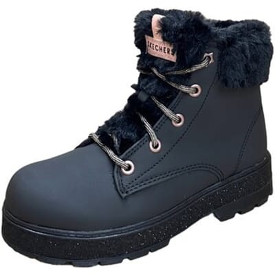 Skechers STREET GLITZ Meisjes Veterschoenen - Zwart / Rose Gold