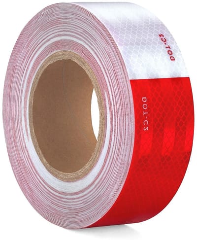 Reflecterende tape 6,5 cm x 70 cm - Rood-wit zelfklevende waarschuwingstape voor voertuigen, outdoor en veiligheid, waterdicht en sterk