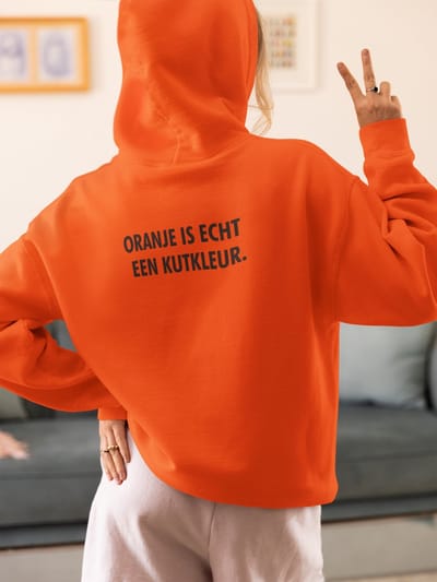 Hoodie oranje L - Oranje is echt een kutkleur - soBAD. - Koningsdag - Unisex - Oranje - Voetbal - Nederland
