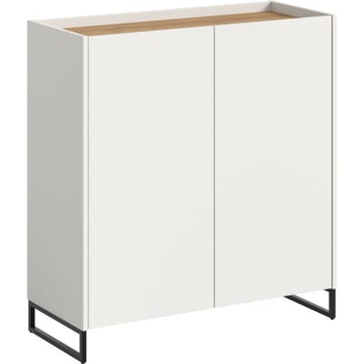 Schoenenkast met 5 vakken en 4 planken - Opbergoplossing voor 18 paar schoenen - Wit en artisan eiken - 97x90x38cm