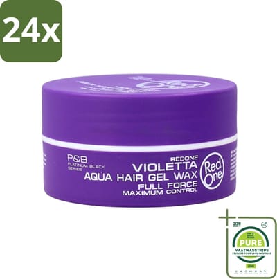 Red One - Haarwax - Quicksilver - Aqua Hair Gel Wax - Voor Sterke Hold & Glans - 150 ml - Voordeelverpakking - 24 stuks - Haarwax - Haartypen