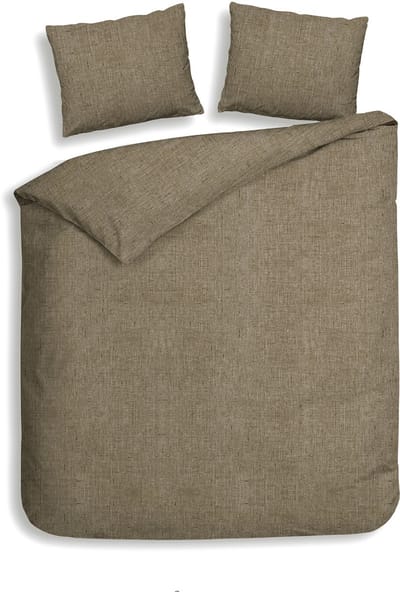 Heckettlane Dekbedovertrek Franela - Flanel - Tweepersoons - 200x200-220 cm - Taupe