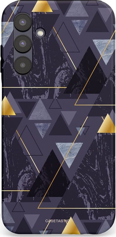 Casetastic hoesje geschikt voor Samsung Galaxy A25 - Dubbellaagse bescherming - Zwart Goudpatroon - Fashion Case - Donkergrijs Grijs