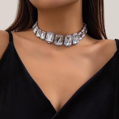 Luxe Grote Kristallen Choker Ketting Vintage Statement Kristal Strass Bruiloft Hals Sieraden voor Vrouwen Feest Versierd