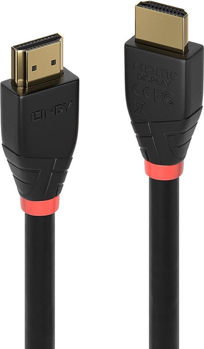 LINDY 41071 HDMI-kabel HDMI Aansluitkabel HDMI-A-stekker, HDMI-A-stekker 10.00 m Zwart 4K UHD, Vergulde steekcontacten