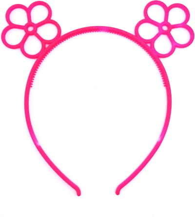 Diadeem met oren van bloemen roze - kinderfeestje - verjaardag