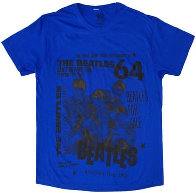 The Beatles - 1964 Heren T-shirt - S - Blauw